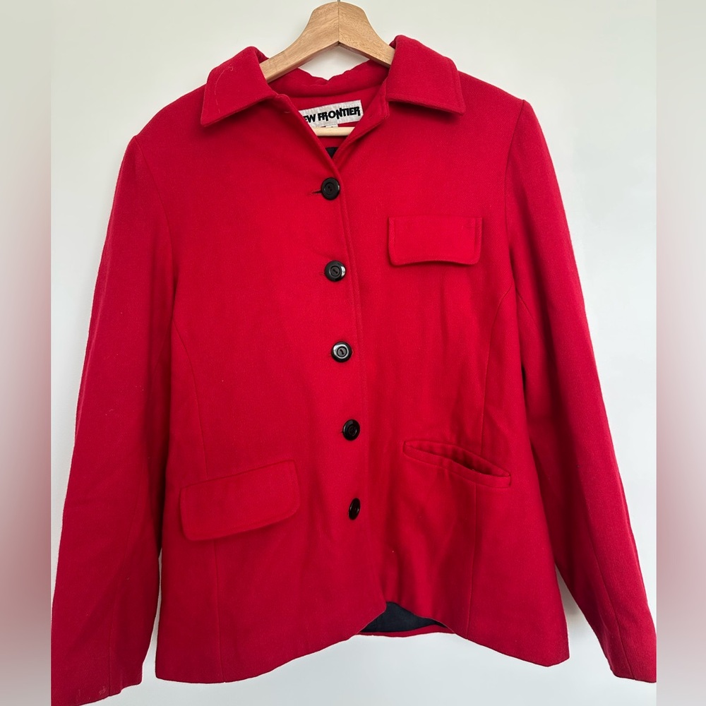Vintage New Frontier Red Wool Blend Jacket